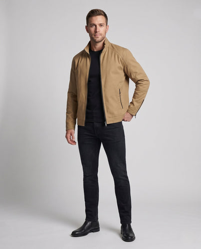 Leichte Baumwollmischung Utility Jacke für Herren mit Stehkragen und Reißverschluss Nord Taschen