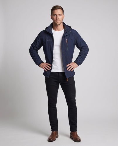 Herren Leichte Softshell-Feldjacke mit Kapuze, wasserabweisend und mit Brustreißverschluss Nord Taschen