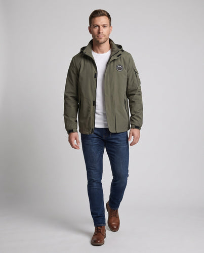 Leichte Utility-Feldjacke für Herren mit Kapuze und Armtasche Nord Taschen