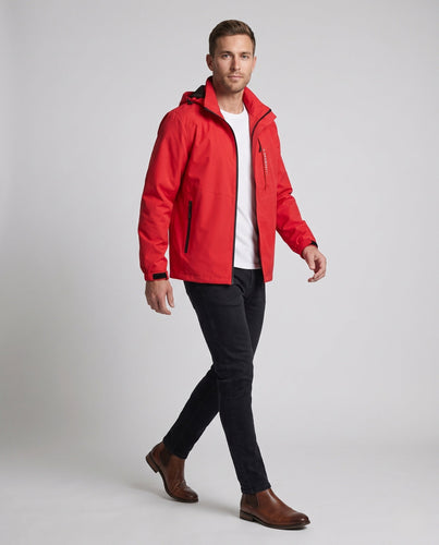Leichte wind- und wasserabweisende Kapuzenjacke für Herren im Sportstil mit verdecktem Reißverschluss Nord Taschen