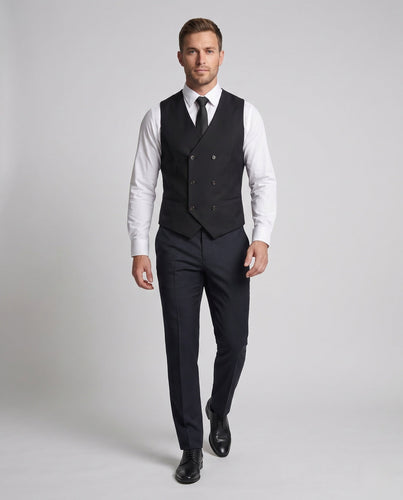 Herren Elegante Doppelreiher-Anzugweste Nord Taschen 1787717955