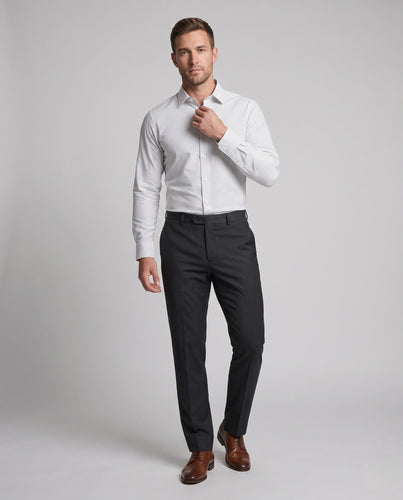Herren Elegantes Langarmhemd mit feinen Streifen Nord Taschen