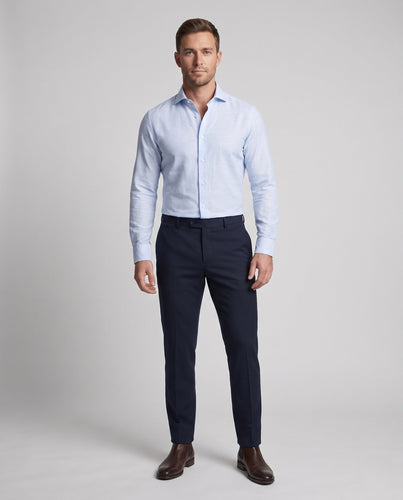 Herren Elegantes Langarmhemd mit feiner Struktur Nord Taschen