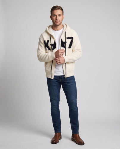 Herren Cozy Zip Hoodie mit grafischem Muster Nord Taschen