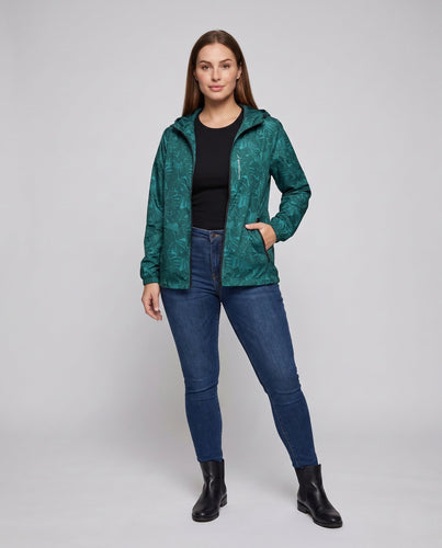 Damen Leichte Regenjacke mit Kapuze und reflektierenden Akzenten Nord Taschen