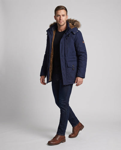 Herren-Parka mit Teddyfutter und Kapuze aus Kunstfell Nord Taschen