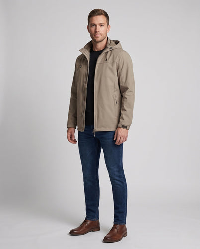 Herren Wasserabweisende Kapuzen Softshelljacke mit Verstellbaren Bündchen und Versteckten Reißverschlusstaschen Nord Taschen