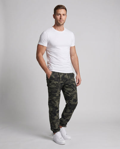 Herren Cargo-Hose mit Camouflage-Muster, verstärkten Taschen und verstellbaren Beinabschlüssen Nord Taschen