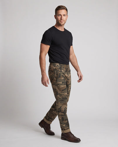 Herren Modern Twill Jogger mit tapered Bein, Reißverschlusstaschen und elastischem Bund Nord Taschen