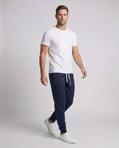 Herren Slim-Fit French Terry Jogger mit Kordelzug und elastischen Bündchen Nord Taschen