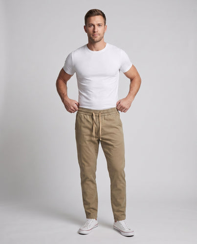 Herren Tapered Chino Jogger mit elastischem Bund und Kordelzug Nord Taschen