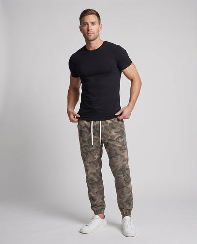 Herren Utility-Jogginghosen aus leichtem Baumwoll-Twill mit elastischem Bund und Kniefalten Nord Taschen