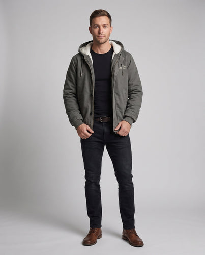 Herren Robuste Übergangsjacke mit Teddyfutter Nord Taschen