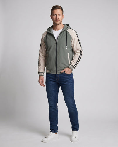 Herren Sportliche Kapuzenjacke mit Farbblockdesign Nord Taschen
