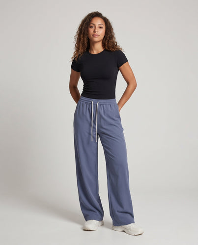 Damen lockere Cargo Freizeit-Hosen mit elastischem Bund und tiefen Klappentaschen Nord Taschen