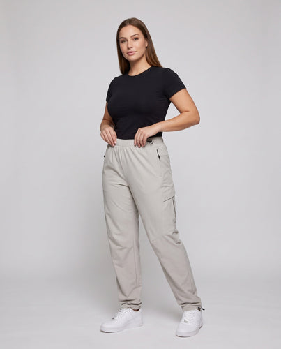 Frauen Weite Leinenlook Palazzo-Hosen mit Drawstring-Taille & Fließender Silhouette Nord Taschen
