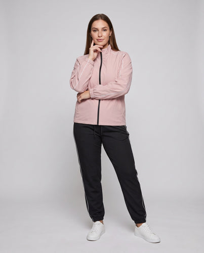 Frauen Zwei-Teilig Leichtgewicht Trainingsset mit Windjacke, Reflektierenden Paspeln & Schmal zulaufenden Jogginghosen Nord Taschen