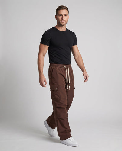 Herren Baggy Cargo Hose mit elastischem Tunnelzug, multifunktionalen Taschen & entspannter Silhouette Nord Taschen