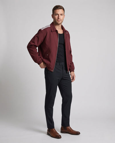 Herren Bomberjacke im Oversized-Look mit Hemdkragen, Schulterstreifen & elastischem Saum Nord Taschen
