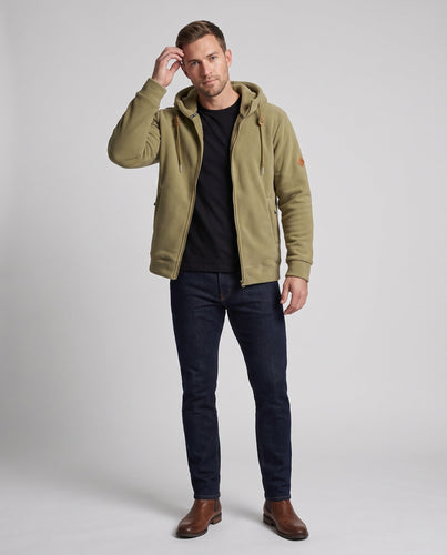 Herren Fleece-Pullover mit Teddy-Futter und durchgehendem Reißverschluss Nord Taschen