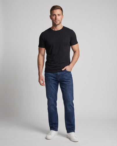 Herren Gerade Schnitt Relax Jeans aus Stretch Denim mit Elastischem Bund Nord Taschen