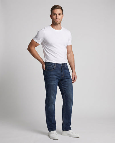 Herren gerade geschnittene entspannte Denim Jeans mit hoher Taille, fünf Taschen & lässiger lockerer Silhouette Nord Taschen