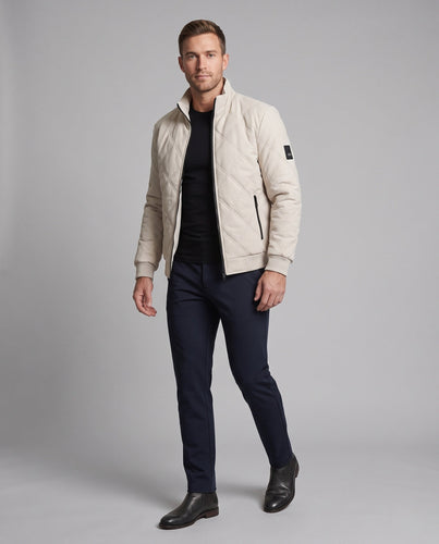 Herren gesteppte Winterjacke mit Teddyfutter, Stehkragen und Reißverschlusstaschen Nord Taschen