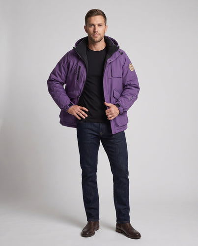 Herren Isolierte Utility Parka Jacke mit Kapuze, Wasserabweisendes Außengewebe & Mehrere Taschen Nord Taschen