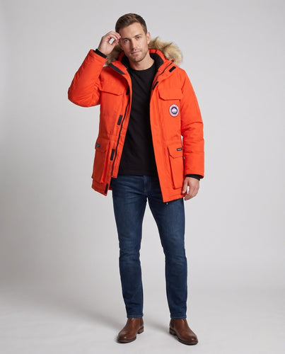 Herren Isolierter Funktionaler Parka mit Kapuze, Kunstfellbesatz & Mehreren Taschen Nord Taschen