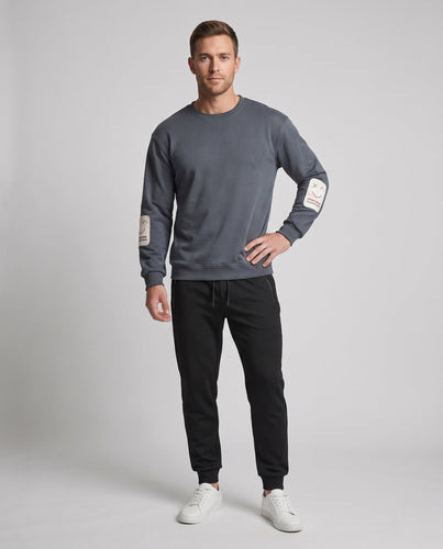 Herren Freizeit Trainingsanzug Set aus atmungsaktivem Funktionsmaterial mit gestickten Ellbogenpatches Nord Taschen