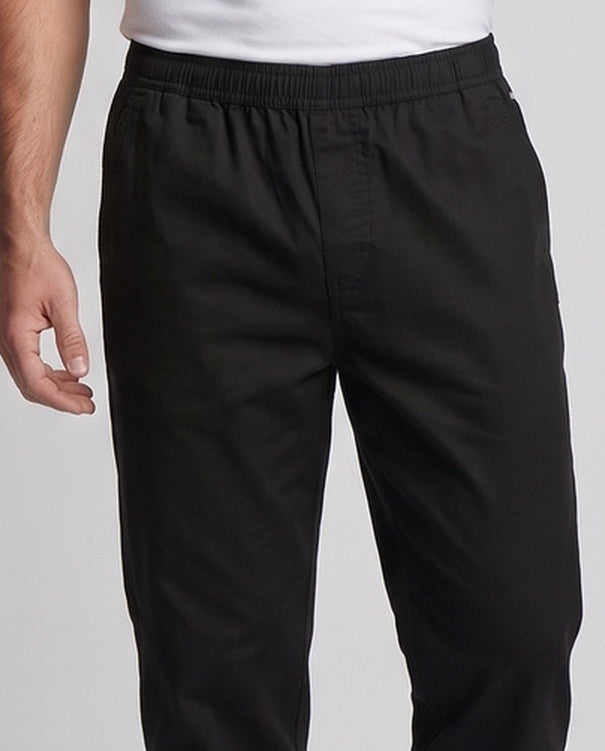 Herren Leichte Baumwollmischung Legere Hosen mit Kordelzug Taille, Seitentaschen & Gerader Lockere Passform Nord Taschen