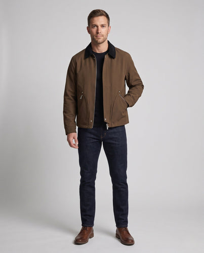 Herren Leichtgewichts Utility Übergangsjacke mit Hemdkragen, Zwei-Wege-Reißverschluss und diagonalen Reißverschlusstaschen Nord Taschen