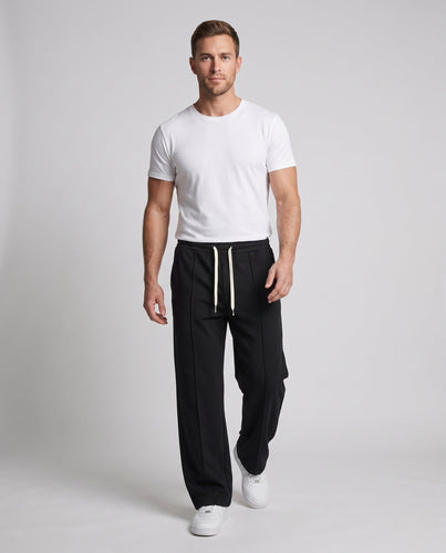 Herren Loose Fit Relaxed Jogginghose aus French Terry mit weitem Bein und Kordelzug Nord Taschen