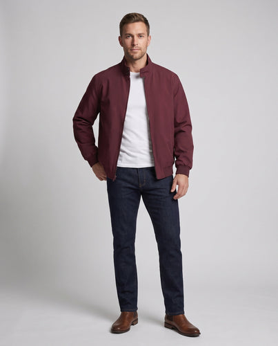 Herren Minimalistische Leichte Bomberjacke mit Stehkragen, Winddichte Membran & Verstecktem Reißverschluss Nord Taschen