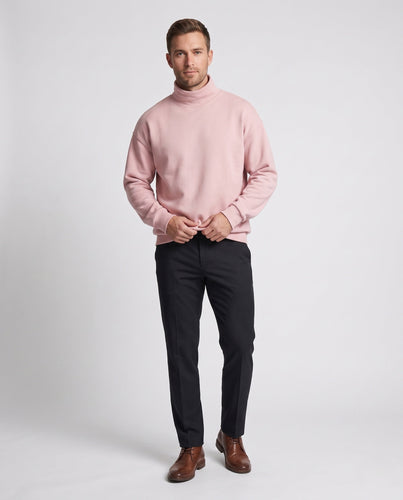 Herren Oversize Rollkragenpullover aus weichem Fleece mit überschnittenen Schultern Nord Taschen