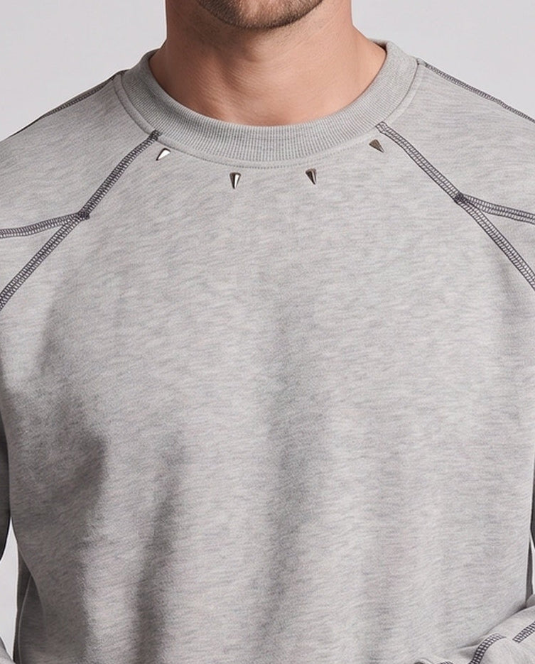 Herren Oversize Sweatshirt mit Kontrastnähten, Raglanärmeln und Rippbündchen Nord Taschen