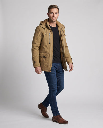 Herren Robust-Canvas-Feldjacke mit Kapuze, Multifachtaschen & tailliertem Schnitt Nord Taschen