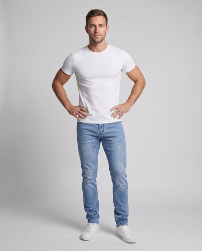 Herren Slim-Fit Denim-Jeans mit leichter Used-Waschung und geradem Bein Nord Taschen