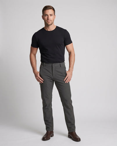 Herren Softshell-Funktionshose mit Stretch, wasserabweisender Oberfläche & vorgeformten Knien Nord Taschen
