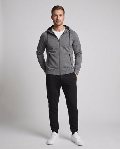 [Herren Sportliches Jogging-Set mit Kapuzen-Zipjacke, wasserabweisender Oberfläche und konischer Jogginghose] Nord Taschen