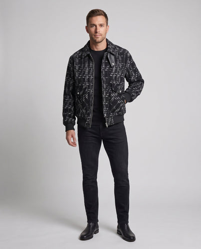 Herren Strukturierte Bomberjacke im Overshirt-Look mit Pattentaschen & Rippbündchen Nord Taschen