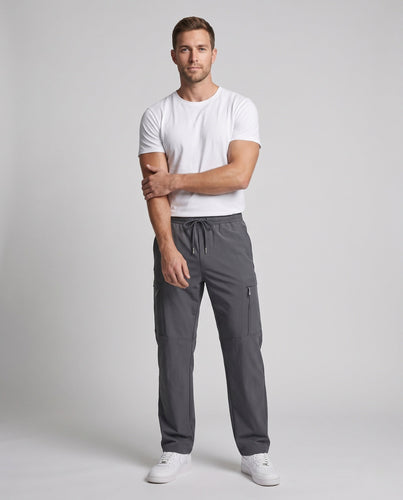 Herren Technische Cargo-Freizeithose mit Reißverschlusstaschen und Elastbund Nord Taschen