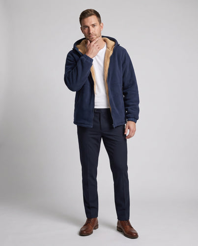Herren Thermo-Fleece-Hoodiejacke mit Teddyfutter, Kapuze und winddichter Außenlage Nord Taschen