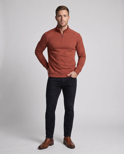 Herren Thermo-Halbzip-Pullover mit Fleece-Innenfutter und Stehkragen Nord Taschen