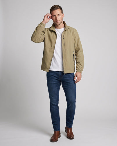 Herren Ultraleichte Utility-Fieldjacke mit Stehkragen, Brust‑Zipper & elastischen Bündchen Nord Taschen