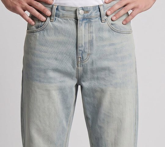 Herren Ultraweit geschnittene Denim-Jeans mit ausgewaschener Vintage-Optik Nord Taschen