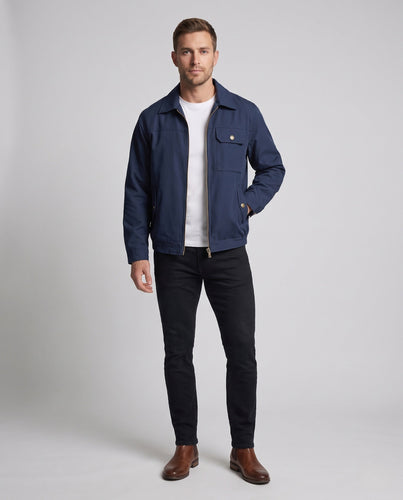 Herren Utility-Harringtonjacke mit Brusttasche & Reißverschluss Nord Taschen