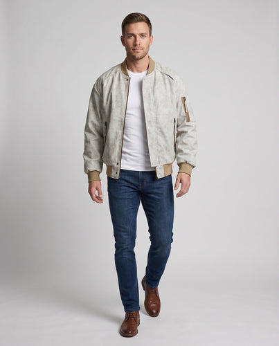 Herren Vintage-Bomberjacke mit gesteppter Thermoisolierung, Ärmeltasche & elastischen Bündchen Nord Taschen