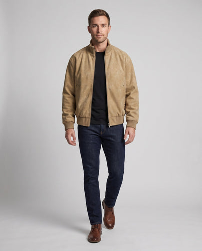 Herren Vintage-marmorierte Thermo-Bomberjacke mit Rippkragen, Fleece-Innenfutter & Utility‑Taschen Nord Taschen