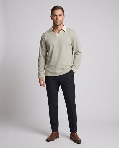 Herren Warmer Thermo-Pullover mit Hemdkragen und V‑Ausschnitt Nord Taschen
